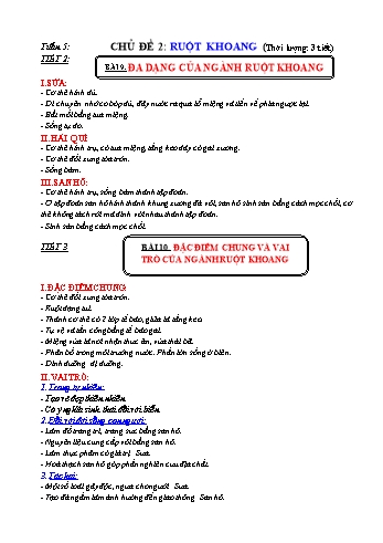 Kế hoạch bài dạy Sinh học 7 - Tuần 5 đến 8