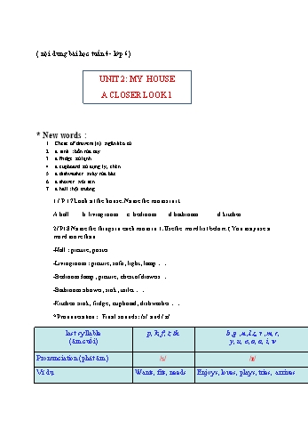 Kế hoạch bài dạy Tiếng Anh 6 - Tuần 4 - Năm học 2021-2022