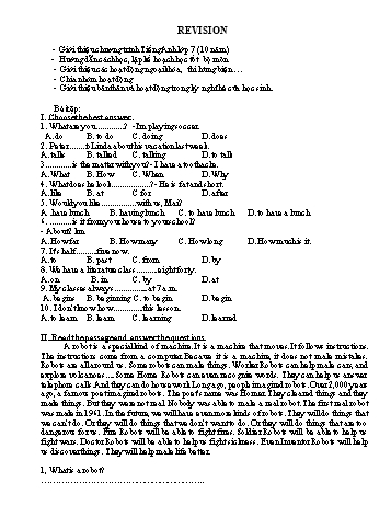 Kế hoạch bài dạy Tiếng Anh 7 (10 năm) - Tuần 1