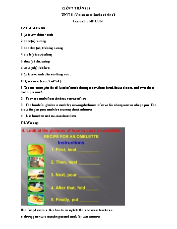 Kế hoạch bài dạy Tiếng Anh 7 - Tuần 13