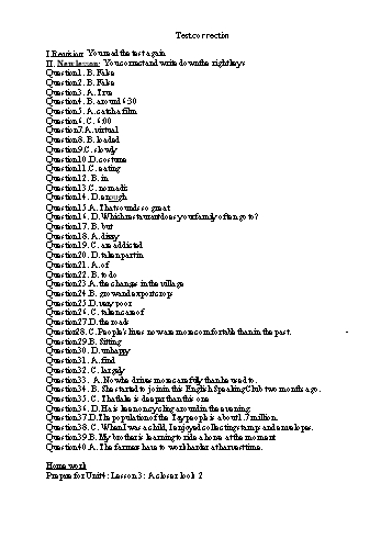Kế hoạch bài dạy Tiếng Anh 8 (10 năm) - Tuần 10 - Unit 4: Customs and traditions