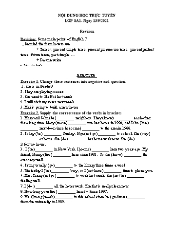 Kế hoạch bài dạy Tiếng Anh 8 (10 năm) - Tuần 1