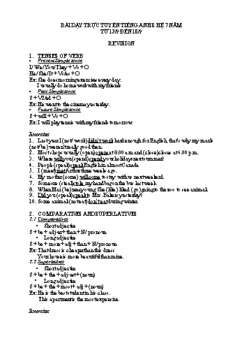 Kế hoạch bài dạy Tiếng Anh 8 (7 năm) - Tuần 1