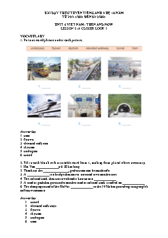 Kế hoạch bài dạy Tiếng Anh 9 (10 năm) - Tuần 13, Unit 6: Viet Nam, then and now