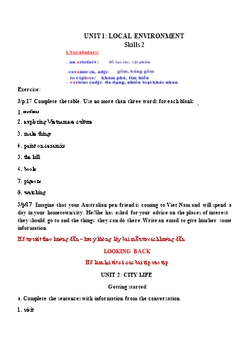 Kế hoạch bài dạy Tiếng Anh 9 (10 năm) - Unit 1+2