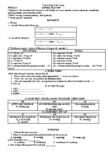 Kế hoạch bài dạy Tiếng Anh 9 (7 năm) - Tuần 22