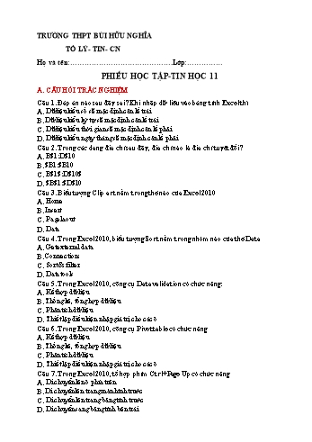 Kế hoạch bài dạy Tin học 11 - Tuần 2 - Trường THPT Bùi Hữu Nghĩa