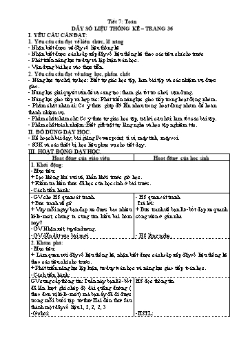Kế hoạch bài dạy Toán 4 - Bài: Dãy số liệu thống kê