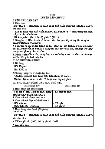 Kế hoạch bài dạy Toán 5 - Tuần 35