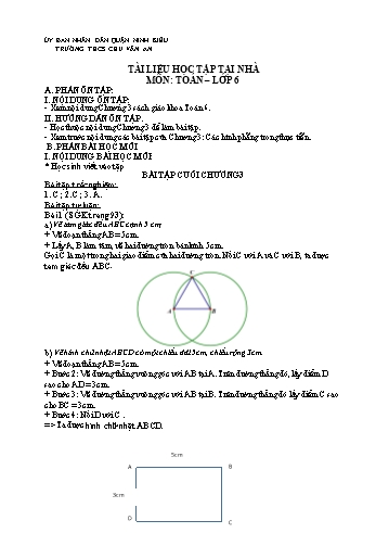 Kế hoạch bài dạy Toán 6 - Ôn tập cuối chương 3 - Trường THCS Chu Văn An