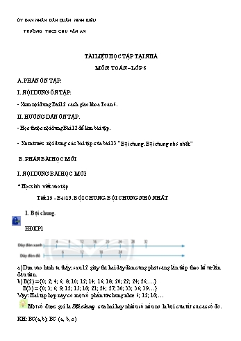 Kế hoạch bài dạy Toán 6 - Tiết 19, Bài 13: Bội chung. Bội chung nhỏ nhất - Trường THCS Chu Văn An