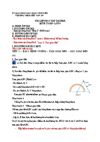 Kế hoạch bài dạy Toán 6 - Tiết 2, Bài 1: Hình vuông. Tam giác đều. Lục giác đều (Tiếp theo) - Trường THCS Chu Văn An