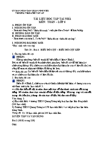 Kế hoạch bài dạy Toán 6 - Tiết 20+21: Biểu đồ cột. Biểu đồ cột kép - Trường THCS Chu Văn An