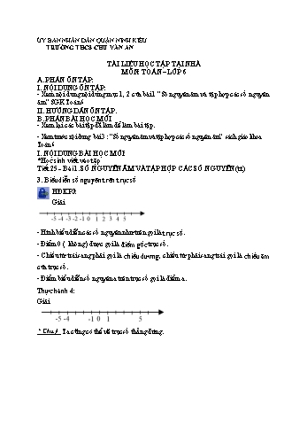 Kế hoạch bài dạy Toán 6 - Tiết 25, Bài 1: Số nguyên âm và tập hợp các số nguyên (Tiếp theo) - Trường THCS Chu Văn An