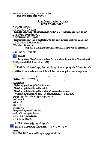 Kế hoạch bài dạy Toán 6 - Tuần 10 - Trường THCS Chu Văn An