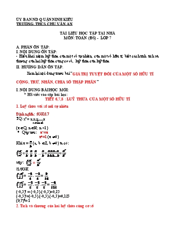 Kế hoạch bài dạy Toán 7 (Đại số) - Tuần 3, Tiết 6+7+8: Lũy thừa của một số hữu tỉ