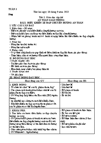 Kế hoạch bài dạy Toán + Tiếng Việt + Thể dục Lớp 5 - Tuần 3 - Năm học 2023-2024