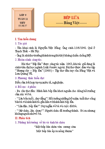 Kế hoạch dạy học Ngữ văn 9 - Tuần 11