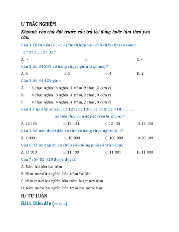 Phiếu bài tập môn Toán + Tiếng Việt Lớp 3 - Tuần 26