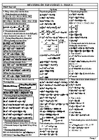 Tài liệu đề cương ôn tập cuối học kì I Toán 8