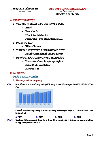 Tài liệu ôn tập kiểm tra lại Môn Toán 10 - Năm học 2023-2024 - Trường THPT Trần Đại Nghĩa