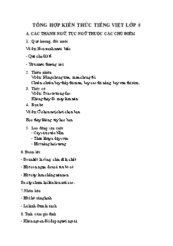 Tài liệu ôn tập môn Tiếng Việt Lớp 5