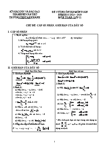 Tài liệu ôn tập môn Toán 11 - Năm học 2019-2020 - Trường THPT An Khánh